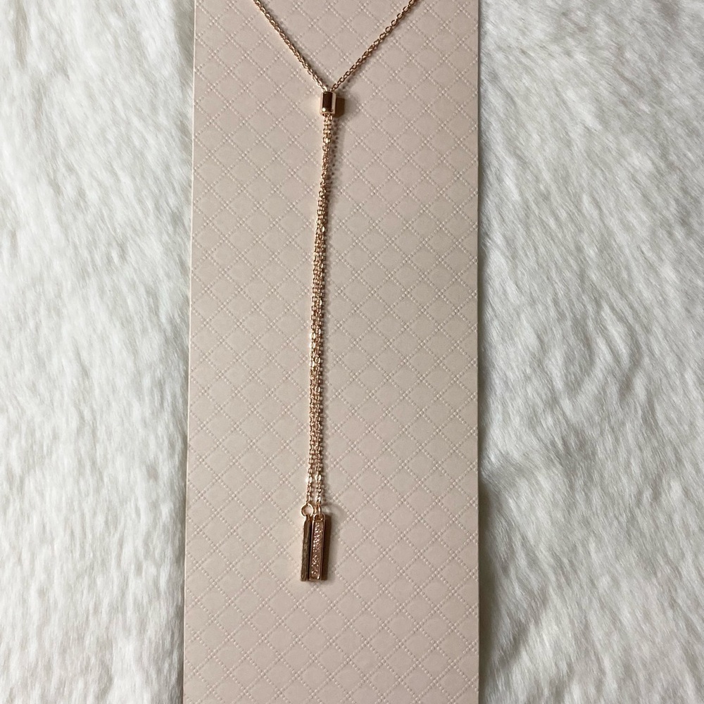 Delicate Rose Gold Slider Y-Necklace - Picture 4 of 4